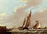 Shipping In A Choppy Estuary by Johannes Hermanus Koekkoek